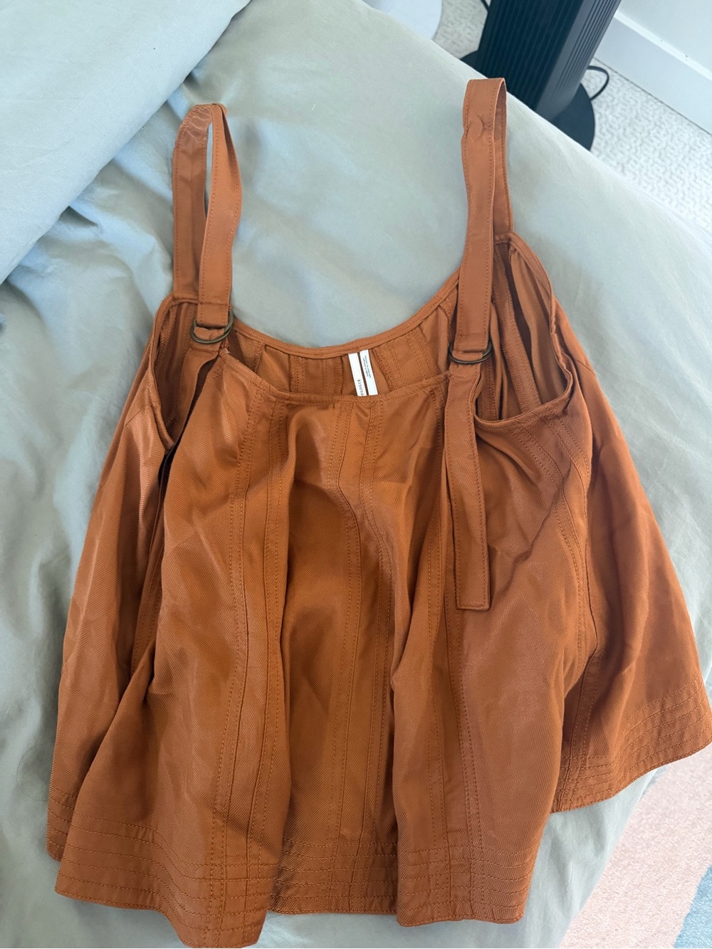 Anthropologie Burnt Orange Slouchy Tote with Ring-Accented Straps